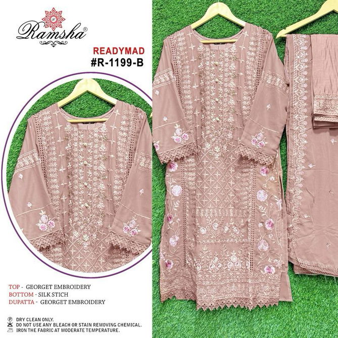 Ramsha R 1199 Nx Georgette Embroidery Readymade Pakistani Suits Wholesalers In Delhi
